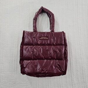Marc Jacobs Perfect Quilted Tote Bag Maroon 14x14 NWOT 14x15x4 9IN Handle